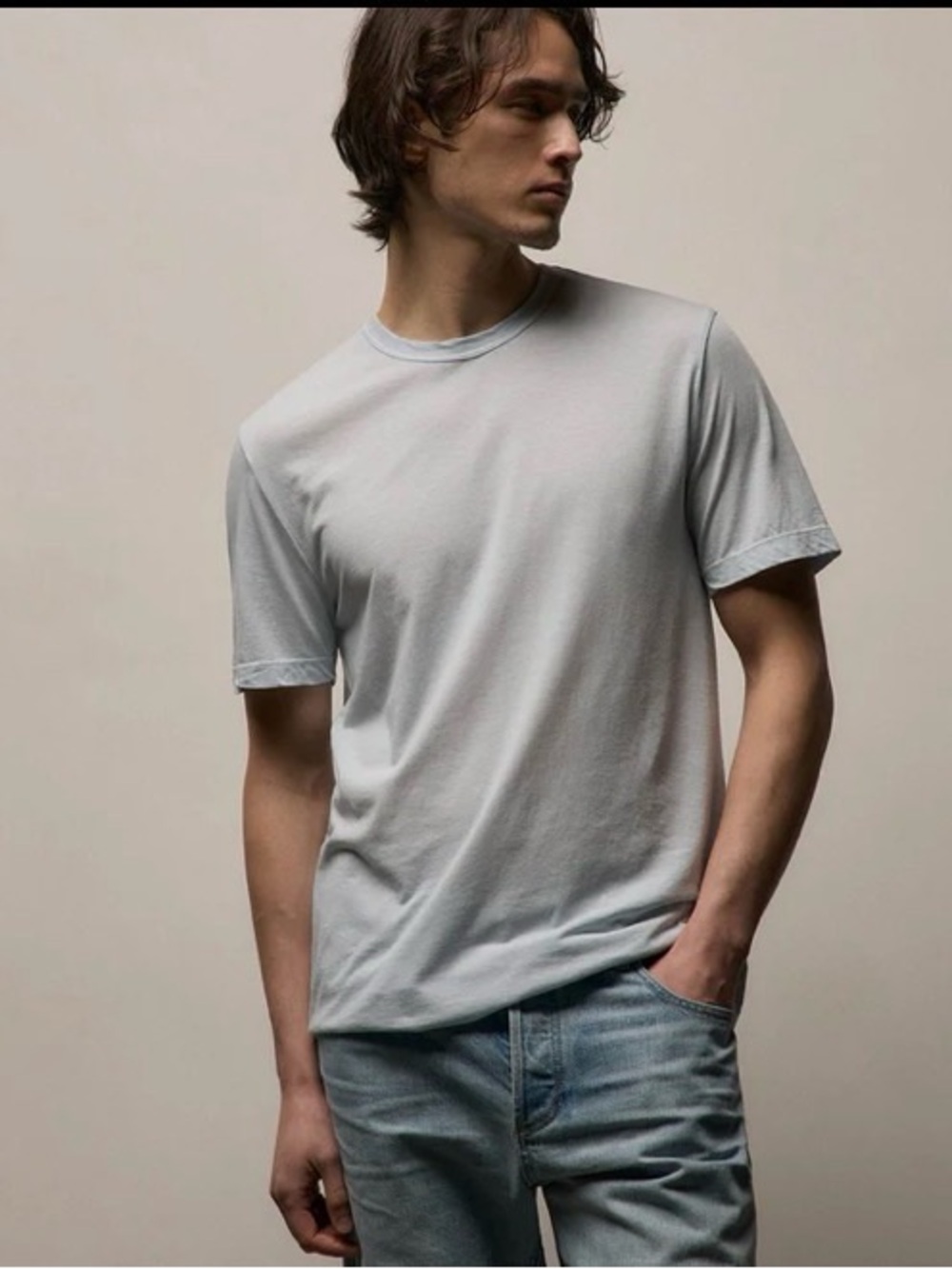 James Perse short sleeve crew neck t-shirt - Light Blue Size 4